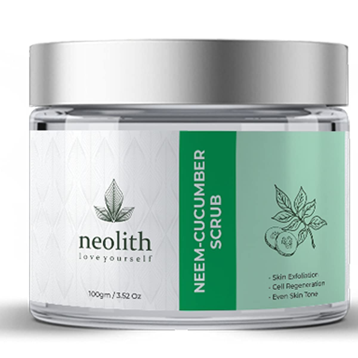 Neolith Neem Cucumber Scrub || Winter Scrub || Exfoliating Face Scrub For Acne Prone Skin, Reduce Blackheads & Whiteheads, Ideal For Dry & Dull Skin, With Almond Oil, Paraben & Sulphate Free -100 gm
