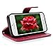 iPhone SE 5S 5G Case- MOLLYCOOCLE Natural Luxury Hot Pink Stand Wallet Purse Credit Card ID Holders Magnetic Design Flip Folio TPU Soft Bumper PU Leather Ultra Slim Fit Cover for iPhone SE 5S 5