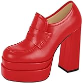 onlymakerheels Double Platforms Chunky High Heel Loafers Pumps
