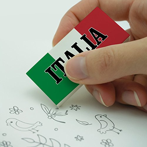 Italia Italy Italian Flag Eraser Set of 2