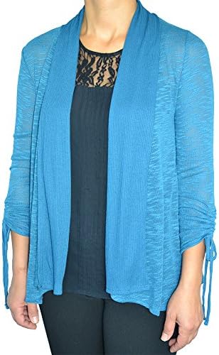LnLClothing Women's Fashion Open Fron Cardigan, Teal, XXLarge