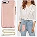 ZVE Wallet Case for Apple iPhone 8 Plus and iPhone 7 Plus, 5.5 inch, Wallet Case with Crossbody Chain Credit Card Holder Slot Zipper Purse Case for Apple iPhone 7 Plus and 8 Plus - Rose Gold