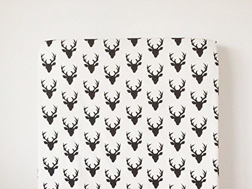 Fitted Crib Sheet in Black and White Deer