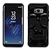 Samsung Galaxy S8 Case, Skull Hybrid, Heavy Duty Polycarbonate and Silicone TPU Hard Cover - Black