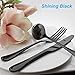 20-Piece Flatware Silverware Set Service for 4 Stainless Steel Cutlery Include Knife Fork Spoon Dishwasher Safe (Black)