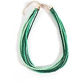 Fuqimanman2020 Multilayer Bead Choker Necklace Colorful Bohemian Stackable Necklace Holiday Summer Beach Jewelry Gift