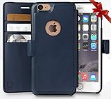 iPhone 7 Wallet Case, Durable and Slim, Lightweight with Classic Design & Ultra-Strong Magnetic Closure, Faux Leather, Navy Blue, Apple 7 (2016)