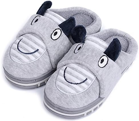 UIESUN Unisex Toddler Kids Slippers Shoes For Boys Girls House Slipper Gray 22
