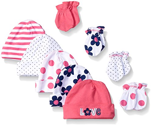 Gerber baby girls  9 piece cap (0-6m) and mitten (0-3m)…