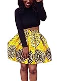 Dearlovers Women African Print High Waist A Line Short Skirt