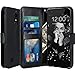 LK Case for LG K20 V, LG K20 Plus, LG Harmony, LV V5, LG K10 2017, Luxury PU Leather Wallet Flip Protective Case Cover with Card Slots and Stand (Black)