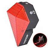 BESTSUN USB Rechargeable Bicycle Tail Lights Bike Cycling Safety Zone Tail Light 8 LED with 2 Red Safety Lines for Cycling Hiking