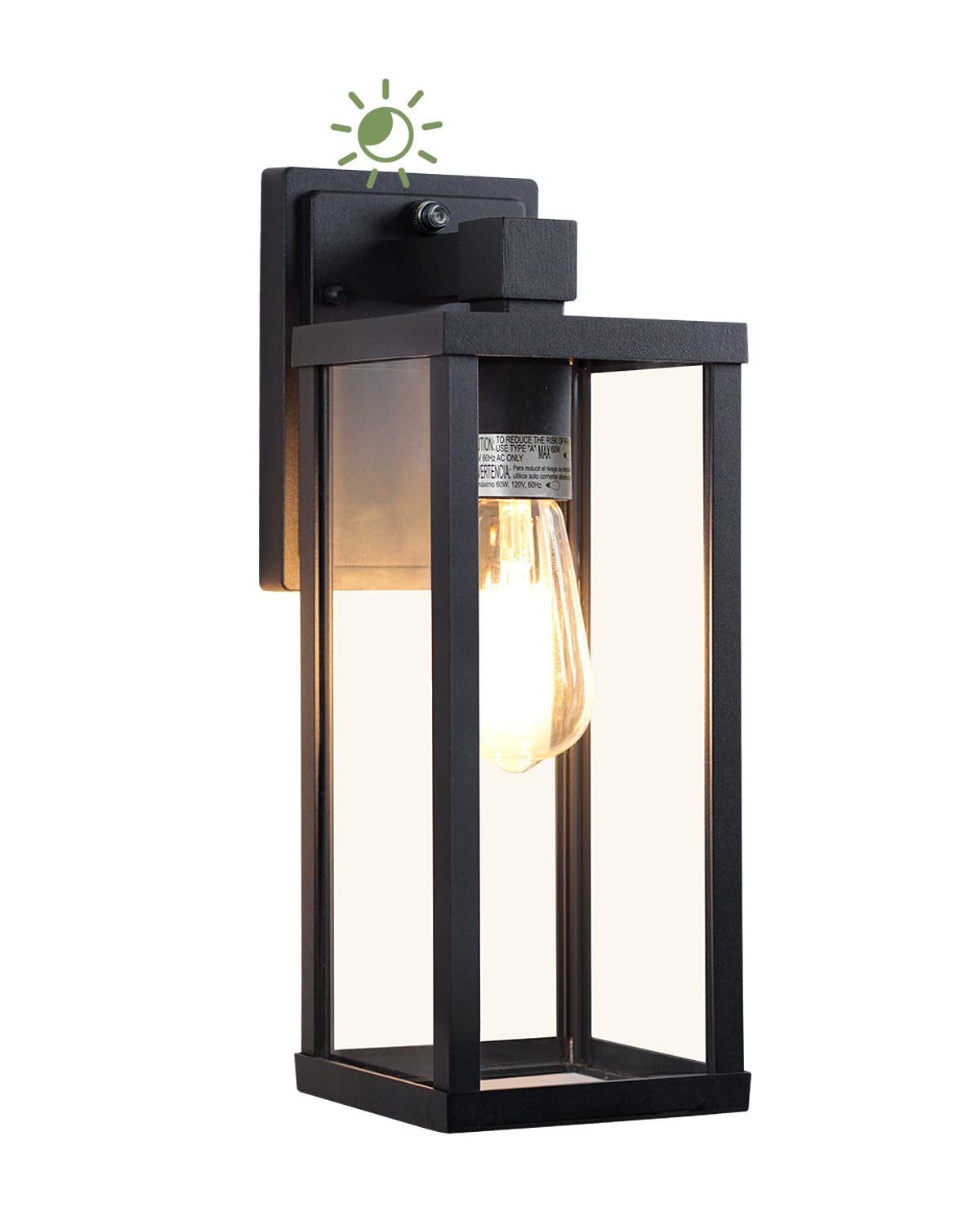 Photo 1 of LITFIT Dusk to Dawn Outdoor Lighting, 14'' Matte Black Exterior Lighting Fixtures, Waterproof and Rustproof, Outside Wall Lantern for House, Garage, Porch & Patio, Blubs Not Included