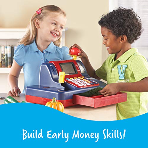 Learning Resources Pretend & Play Teaching Cash Register, 73 Piece Set