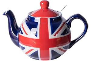 London Pottery Teapot with Infuser,Ceramic,Hand Painted Union Jack Limited Edition, 2 Cup(600ml)