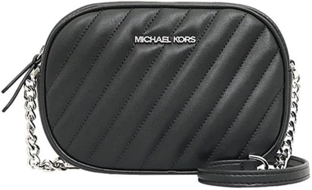Michael Kors MK Women's Bag Small Oval Crossbody Twill Sheepskin Camera