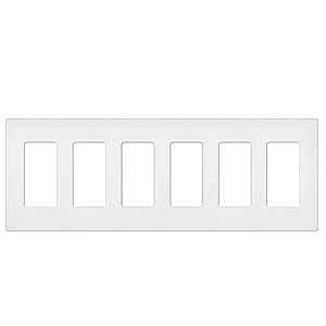 BESTTEN 6-Gang Screwless Wall Plate, USWP4 White Series Decorator Outlet Cover, for Light Switch, Dimmer, GFCI, USB Receptacle, H4.69” x L11.75”, UL Listed