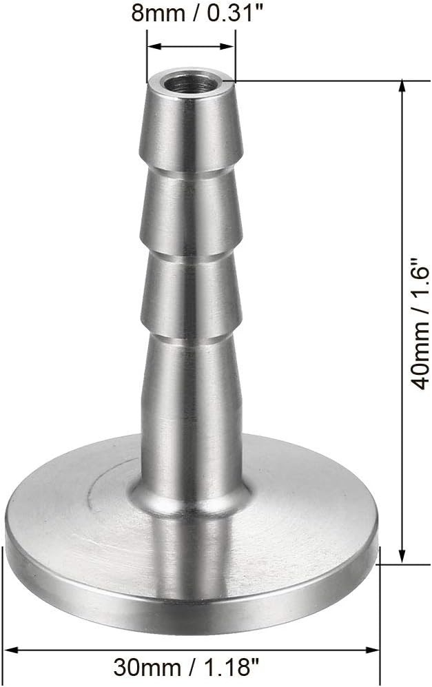 sourcing map Clamp Hose Adapter 1.181 Inch Flange to 5/16 Inch Hose Barb Fitting, 5/16" - Image 3