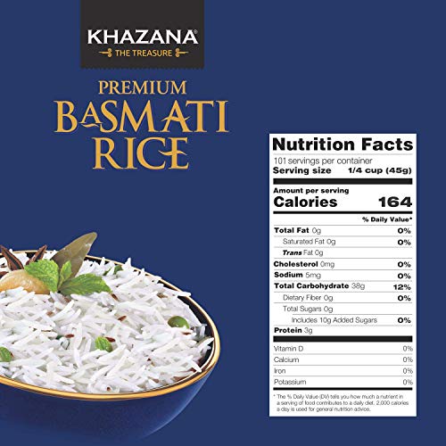Khazana Premium Basmati Rice 4lb Resealable Zipper Bag NONGMO