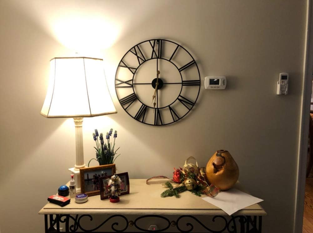 Taodyans Vintage Silent Wall Clock, 40 cm Skeleton Metal Clock for Living Room Kitchen Cafe Hotel Office Home Decor (Black) - Image 3