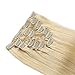 Bleach Blonde Double Weft Clip in Human Hair Extensions Full Head 14