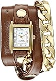 La Mer Collections Women's LMSCW4001 Malibu Gold-Tone Watch with Wrap-Around Leather Band