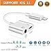 Lighting to 3.5mm Aux Headphone Jack Audio Adapter, ebasy 2 in 1 Lighting Adapter Compatible with Phone XR/XS MAX/X / 7 Plus / 8 Plus (Support iOS 11, iOS 12)-White