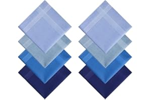 Emapoy 8 Pcs Men’S Plaid Handkerchief, Soft Hanky With Classic Stripe,Men'S Handkerchief Pocket Square Gift Set, Ideal Gift S