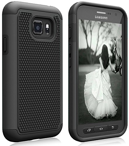Samsung Galaxy S7 Active Case, S7 Active Heavy Duty Case, Zectoo Shock Absorbing Hybrid Impact Defender Rugged Protective Hard Case Cover For Samsung Galaxy S VII Active AT&T SM-G890 G891 - Black