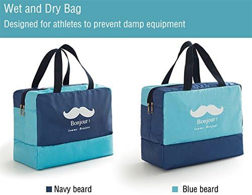 Swimming Surfing Hot Spring Beach Bag Gym Sports Duffels Athletic Waterproof Bag (Blue beard)