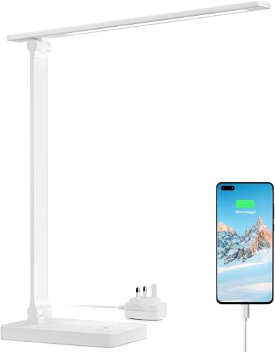 Lepro LED Desk Lamp with USB Port 635lm 3 Colour Modes 5 Brightness Levels
