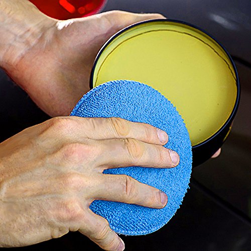 Oda Standard Microfiber Applicator Pads Ultra-Soft Round Microfiber Wax Applicator Pads for Car Polish, Light Blue 12.5cm