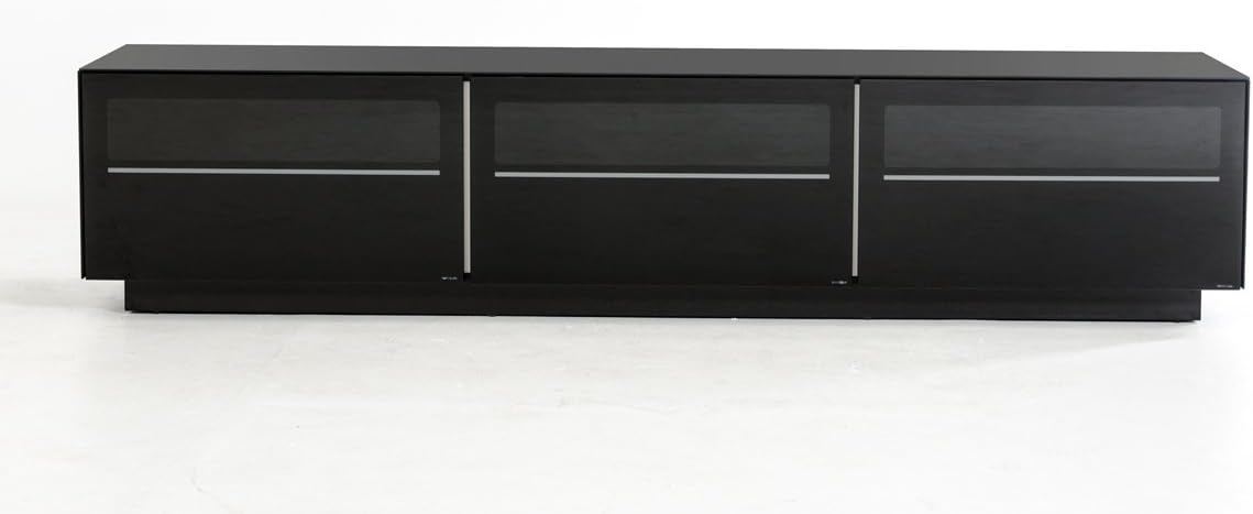 Modrest Landon Wood & Tempered Glass TV Stand for TVs up to 84" in Black