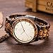 MUJUZE Mens Wooden Watches,BIOSTON Wood Wrist Watch Natural Handmade Ebony and Zebra,Gold Luxury Design Men Wooden Watch Best Gift for Dad or Friends