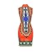 SheKiss Women Traditional African Print Dashiki Bodycon Sleeveless High Collar Dress Orange