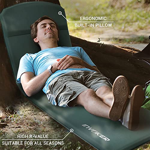 INVOKER 3 Inch UltraThick Self Inflating Lightweight Memory Foam Sleeping Pad Mattress for