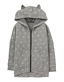 Gymboree Little Girls' Cat Print Hoodie, Charcoal, M