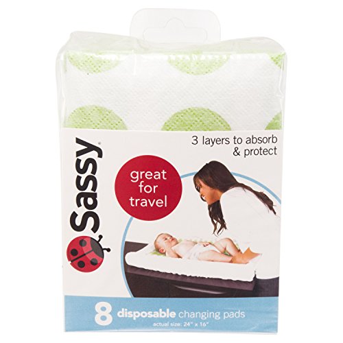 Sassy Disposable Changing Pads, 8 Count
