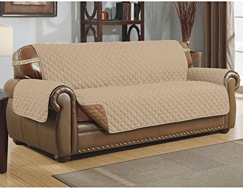 Gohunter Premium Quality Sofa Couch Cover Protector Waterproof for Pets Cat Dog Kids Slipcover Set Non-Slip Furniture Protector (Sofa/Couch:66" 75", Beige)