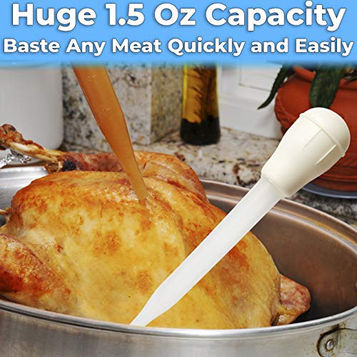BPA Free, Pro Grade Turkey Baster 2 Pack. Extra Large 11 Inch Bulb
