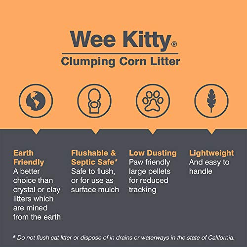 Rufus & Coco WeeKitty Natural Flushable Clumping Cat Litter Low Tracking Biodegradable