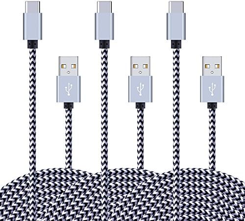 USB C Cable, HUHUTA 3 Pack 6FT Nylon Braided Type C Charging Cable Fast Charge and Sync Cords for Samsung Galaxy S8, Google Pixel, Nexus 6P 5x, LG G5, Nokia N1 Tablet, OnePlus 5 3T, HTC 10 - More