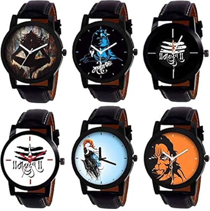 Multi Color Dial Stylish Watches for Men & Boys (Pack of 6 God-BR-71)