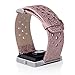 Fitbit Blaze Smart Fitness Watch Band,Thankscase Genuine Leather Strap Wrist Band Replacement, Spring Bar and Beautiful Embossed Pattern for Fitbit Blaze Smart Fitness Watch.(Rose Sport)