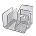 EasyPAG Mesh Collection Desk Supplies Organizer with 2 Upright Letter Sorter ,Silver