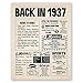8x10 1937 Birthday Gift // Back in 1937 Newspaper Poster // 82nd Birthday Gift // 82nd Party Decoration // 82nd Birthday Sign // Born in 1937 Print