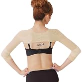 Gudessly Women's Slimming Arm Shapers Back Shoulder Support Wrap Correct Posture Corrector Humpback (XL(fit US M), Nude)