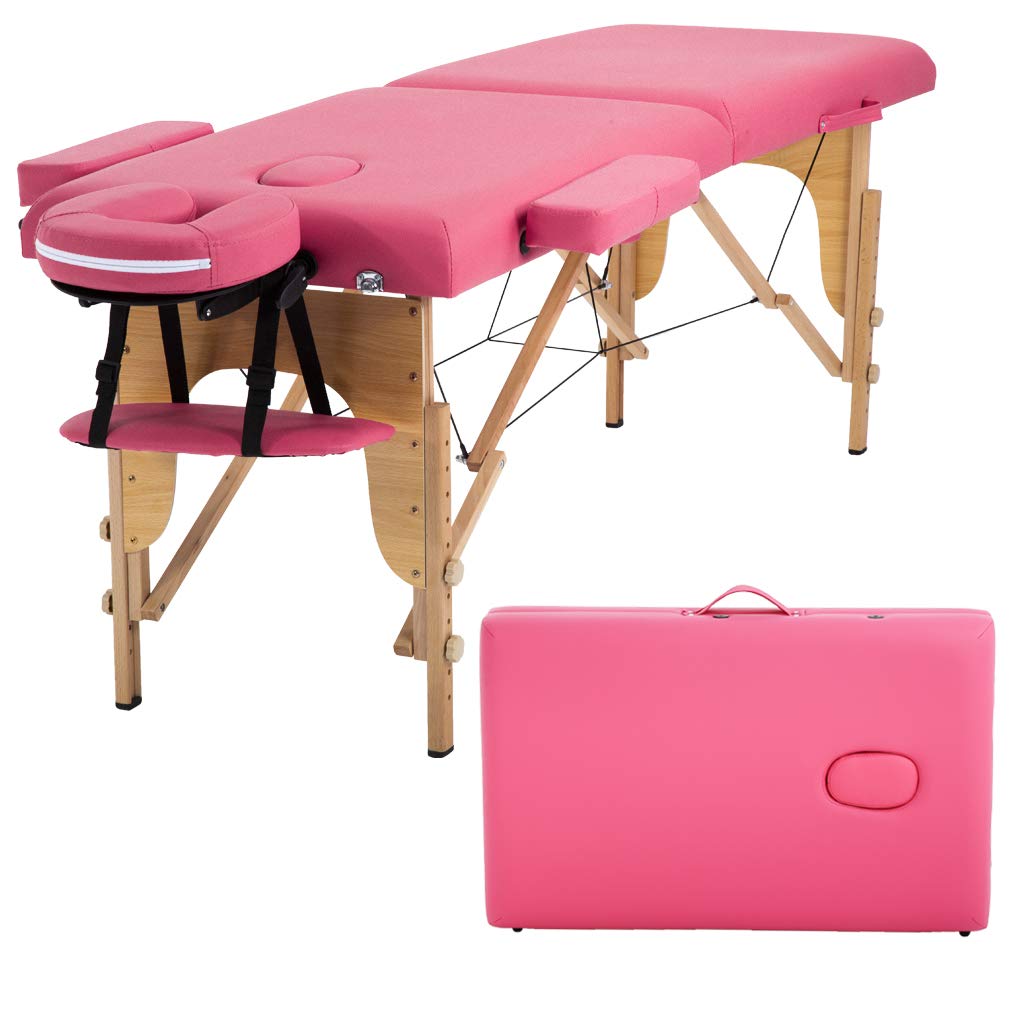 Best three fold massage table pink