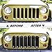 RENHAIGY Front Grille Grill Mesh Inserts Matte Black Guards for 2007-2017 Jeep Wrangler JK Unlimited Rubicon Sahara Accessories(Pack of 7)