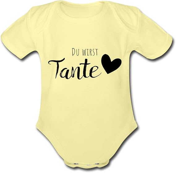 Du Wirst Tante Spruch Überraschung Baby BioKurzarmBody Amazon.de